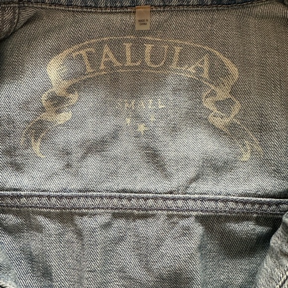 Aritzia TALULA Denim Jacket with Faux Leather Sleeves. Size S. - Picture 4 of 9
